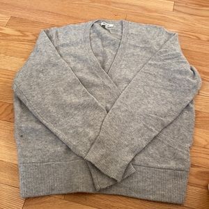 Madewell gray cross-front sweater